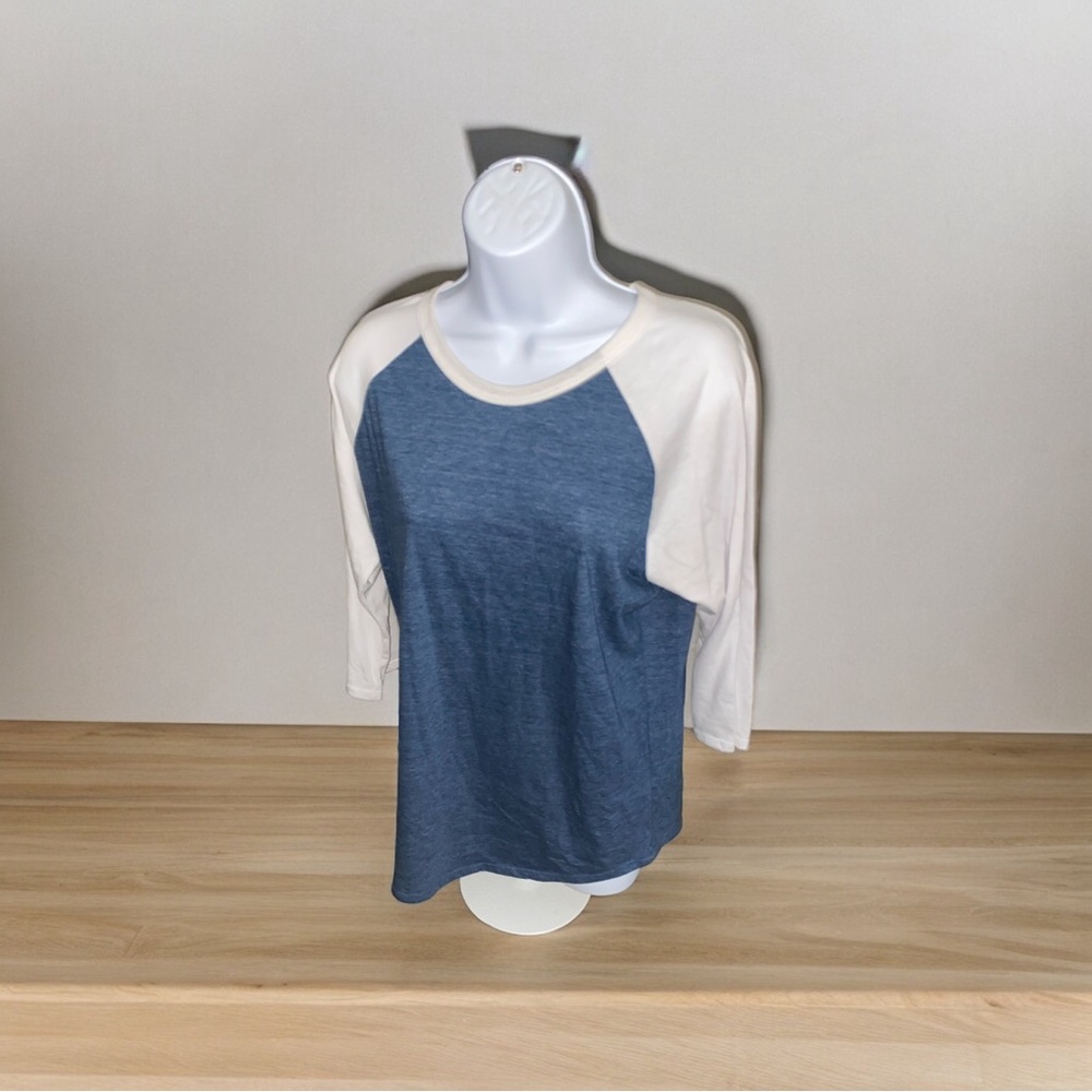 LuLaRoe women's Randy Tee Shirt Sz L Blue/Wht.NWOT